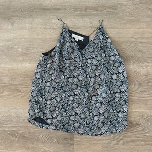 LOFT Navy Floral V-Neck Spaghetti Strap Camisole